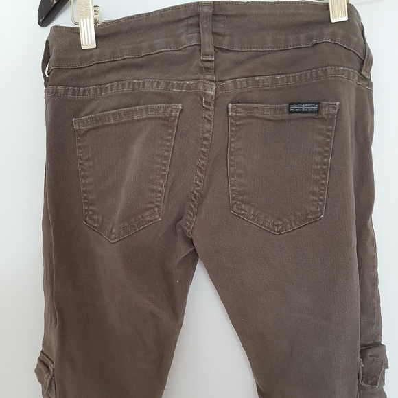 Olive Green Hudson Combat Stretchy Jeans. - Picture 4 of 12